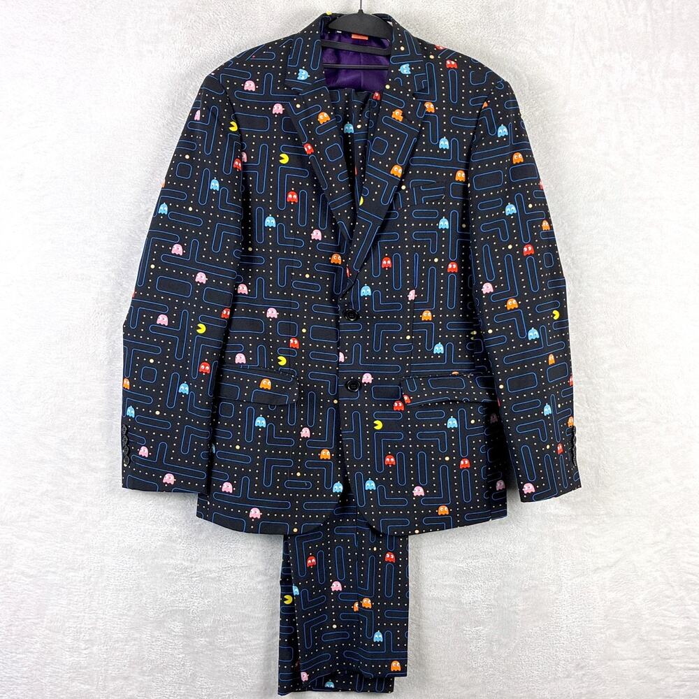OppoSuits Pac-Man Suit Mens 36 2-Piece Retro Video Games Arcade Cosplay 80s